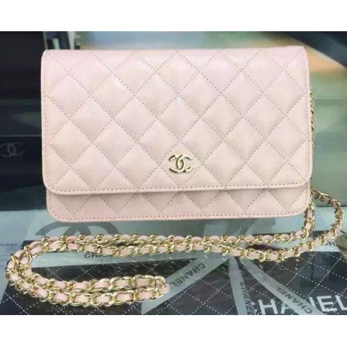 Chanel Mini Sac à Rabat Motif Cannage Rose A8373 Doré