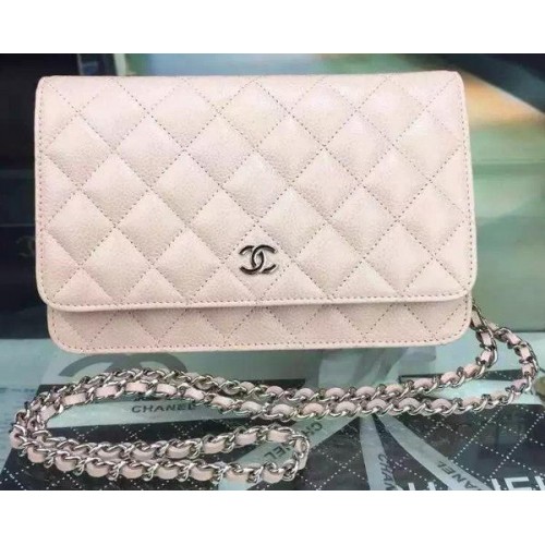 Chanel Mini Sac à Rabat Rose Motif Cannage A8373 Argent