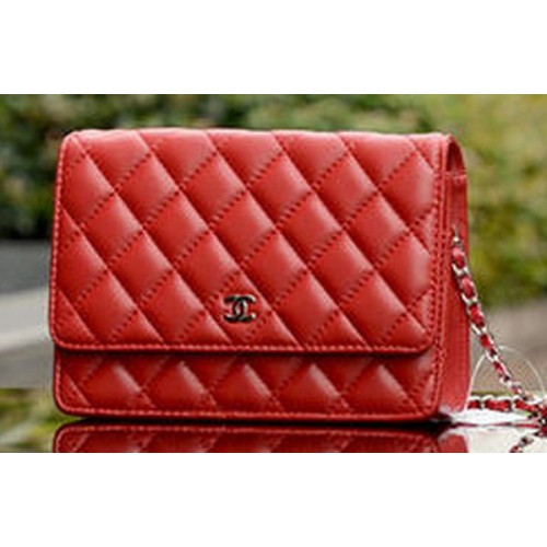 Chanel mini Flap Bags Cuir de Mouton Rouge A33814 Argent