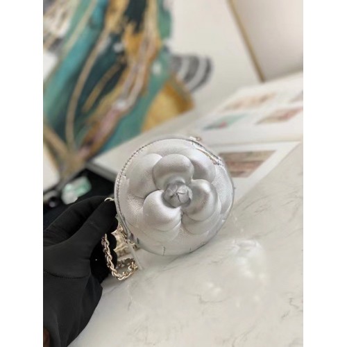 Chanel mini sac à bandoulière cuir d'origine 82121 argent