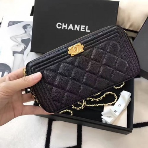 Chanel mini sac à bandoulière motif cannage A94452 noir
