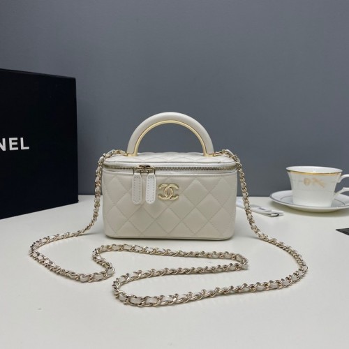 Chanel Mini Sac Bandoulière Agneau Métal Doré 81208 blanc