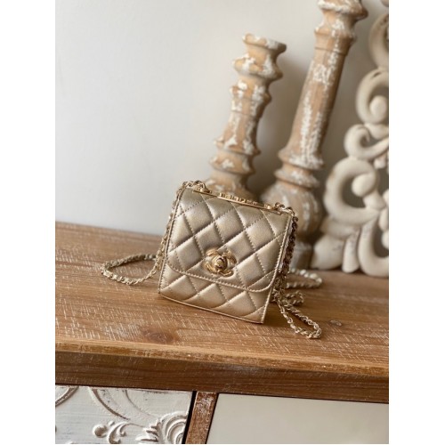 Chanel mini Sac Bandoulière Agneau Métal Doré 88631 gold