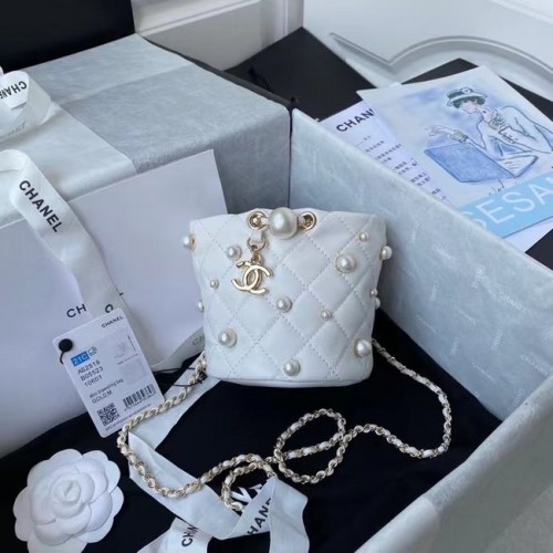 Chanel mini sac à cordon AS2518 blanc