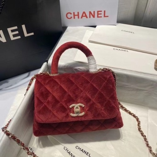 Chanel mini sac à rabat avec poignée supérieure AS2215 Bordeaux