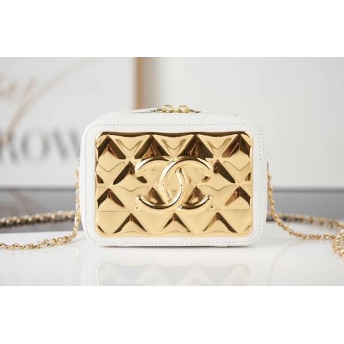 Chanel mini sac à bandoulière en cuir AP2393 blanc