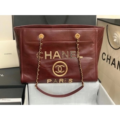 Sac cabas Chanel A67001 Bordeaux