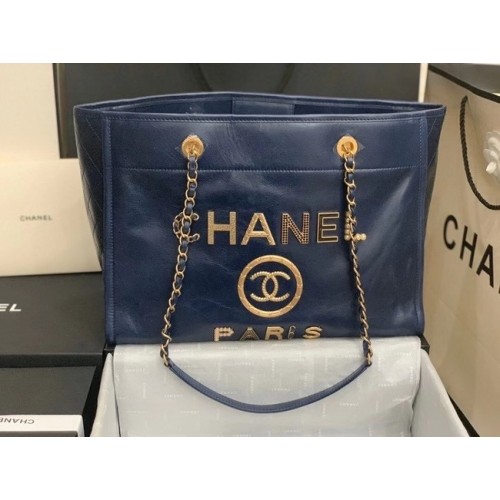 Sac cabas Chanel A67001 Bleu Roi