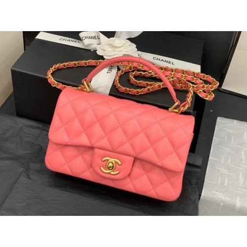 Chanel petit sac cabas Mouton Métal DoréAS2431 rose