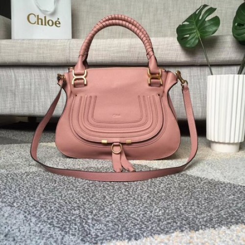 Chloe Marcie sac à poignée supérieure en cuir de veau original 166320 rose