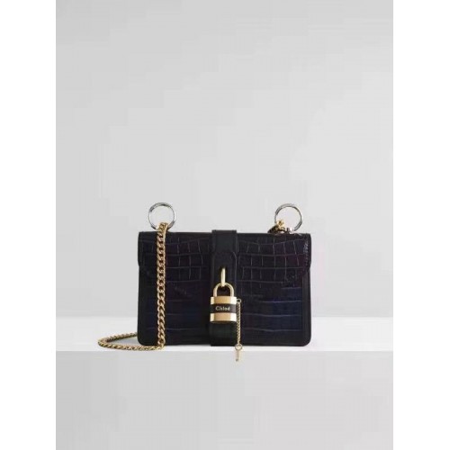 Chloe Original Sac en cuir de crocodile 3S068 Noir