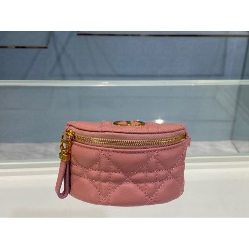 PORTE-MONNAIE DEMI-LUNE AMOVIBLE DIOR CARO S5033U ROSE