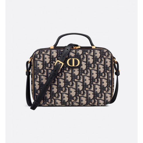 DIOR 30 MONTAIGNE BOX BAG Bleu Multicolore Dior Oblique Jacquard S2141