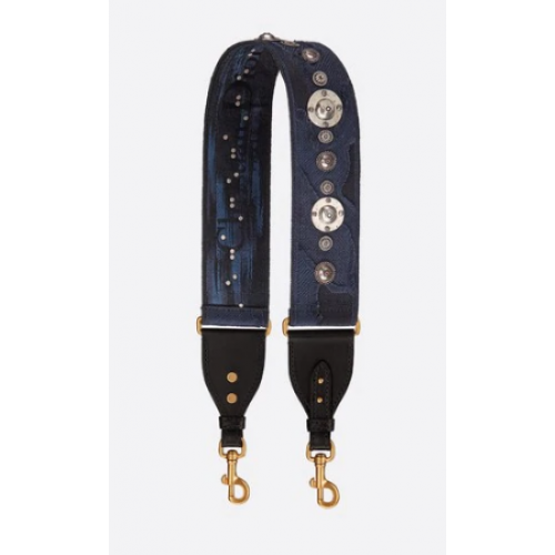 BRACELET ENTIÈREMENT BRODÉ CAMOUFLAGE MULTICOLORE BLEU DIOR M928