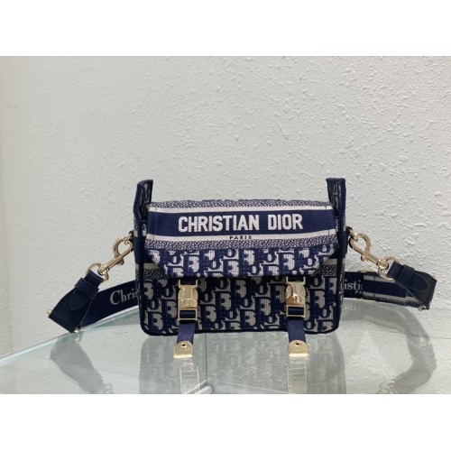 DIOR BOBBY BAG Broderie C0803 bleu foncé
