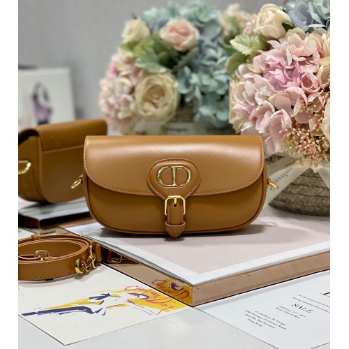 SAC DIOR BOBBY EAST-WEST Cuir de veau Box M9317S Marron