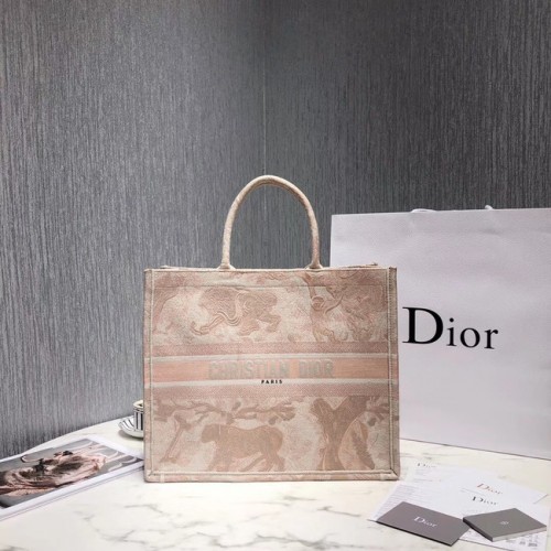 DIOR BOOK TOTE BAG EN TOILE BRODÉE M929 Beige