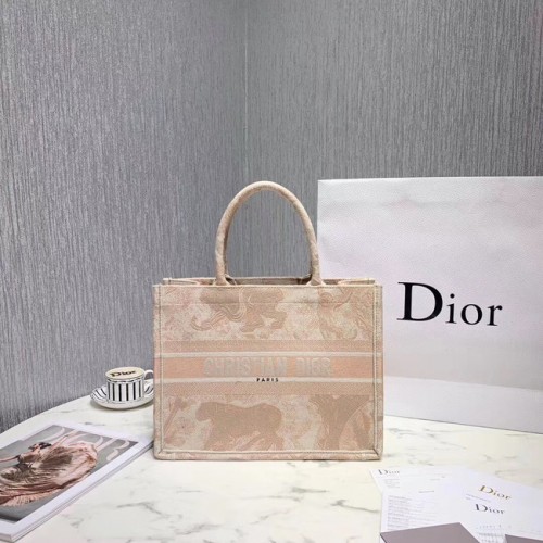 DIOR BOOK TOTE BAG EN TOILE BRODÉE C1287 Beige
