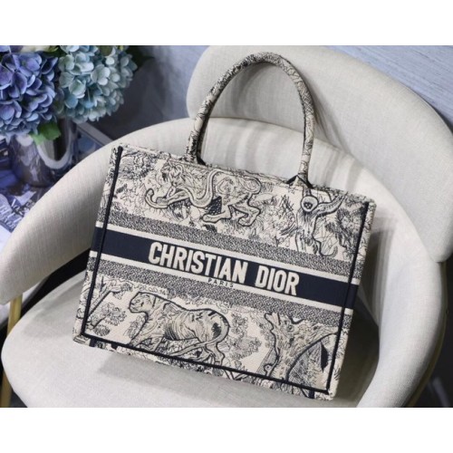 DIOR BOOK TOTE BAG EN TOILE BRODÉE C1287