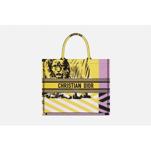 DIOR BOOK TOTE BAG TOILE DE JOUY M1286-27 jaune