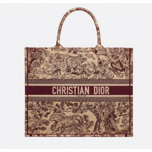 DIOR BOOK TOTE BAG TOILE DE JOUY M1286ZT Rouge sang de boeuf
