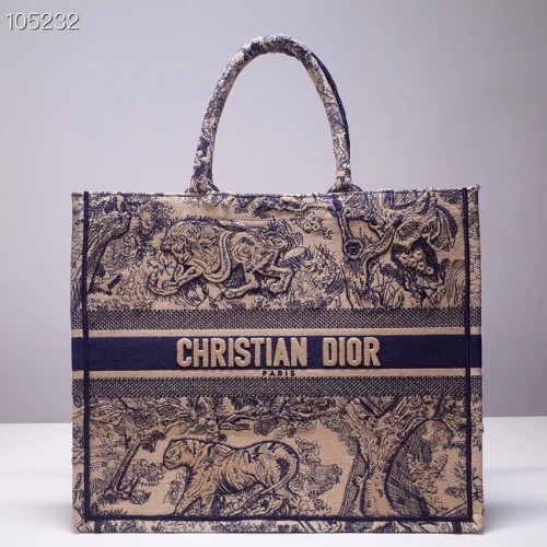 DIOR BOOK TOTE BAG TOILE DE JOUY M1286ZT bleu