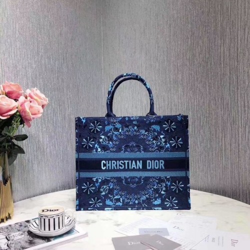 DIOR BOOK TOTE BAG VAN GEBORDUURD TOILE M1286ZBE