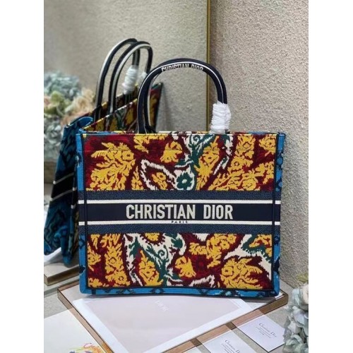 DIOR BOOK TOTE BLEU Broderie Dior Paisley Multicolore M1287Z