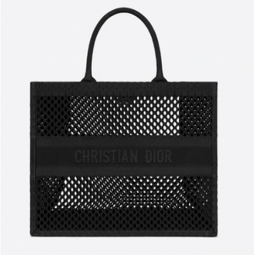 DIOR BOOK TOTE Noir Mesh Broderie M1286Z