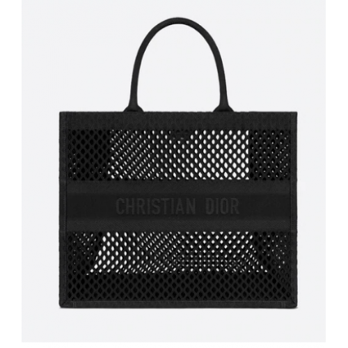DIOR BOOK TOTE Noir Mesh Broderie M1286ZW