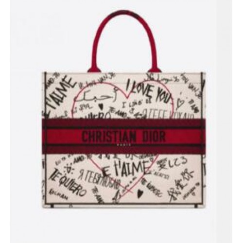 SAC EN TOILE BRODÉE DIOR BOOK TOTE C1286-19