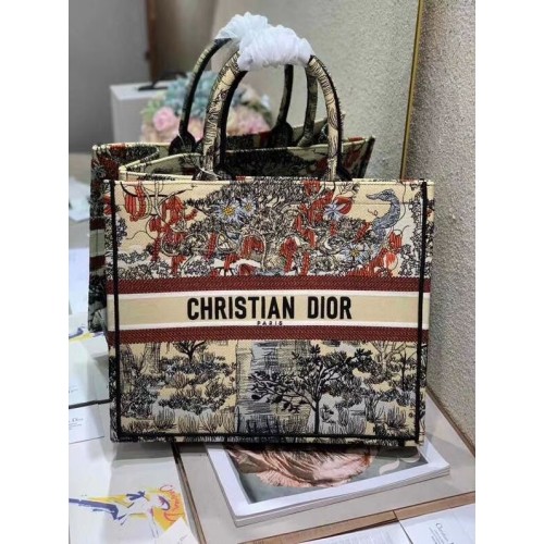 SAC EN TOILE BRODÉE DIOR BOOK TOTE C1287-10