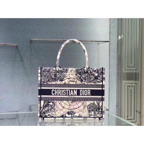 SAC EN TOILE BRODÉE DIOR BOOK TOTE C1287-18