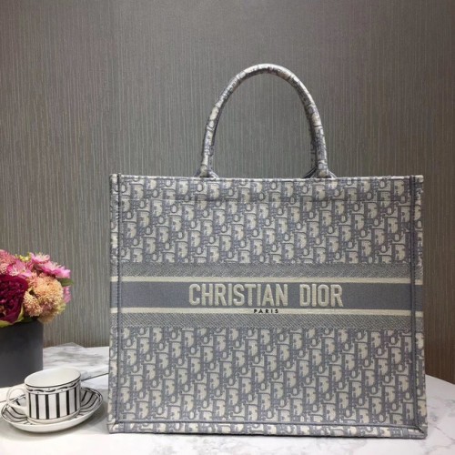 DIOR BOOK TOTE SAC EN TOILE BRODÉE M1287-9 gris