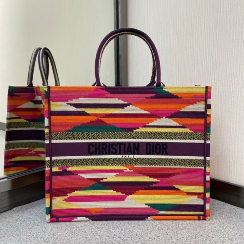 DIOR BOOK TOTE Broderie D-Stripes Multicolore M1286Z
