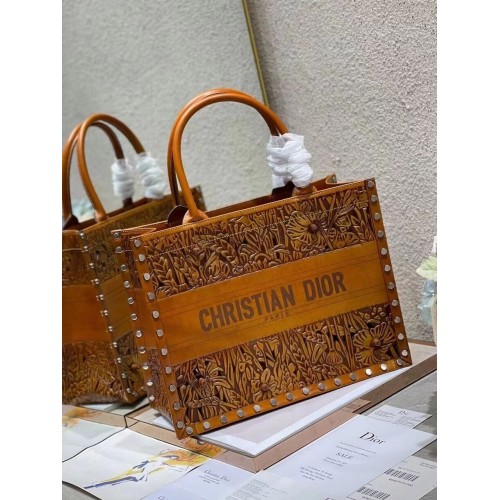 DIOR BOOK TOTE Broderie Multicolore M1296ZR-17 JAUNE