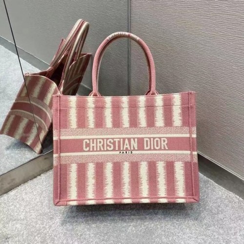 DIOR BOOK TOTE Broderie D-Stripes Rose M1287