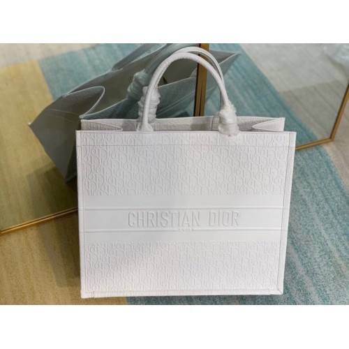 DIOR BOOK TOTE BAG EN Veau M1296Z blanc