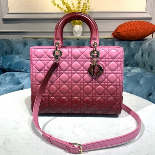 DIOR LADY BAG Agneau Cannage Dégradé Rose M0567 Rose