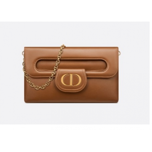 SAC DIOR MEDIUM DIORDOUBLE Cuir de veau dégradé M8641U Cognac Lisse