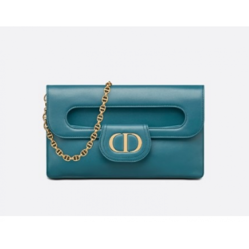 SAC DIOR MEDIUM DIORDOUBLE Cuir de veau dégradé M8641U Deep Ocean Blue Smooth
