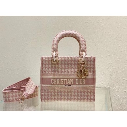 SAC DIOR MEDIUM LADY D-LITE Broderie M0565OR rose