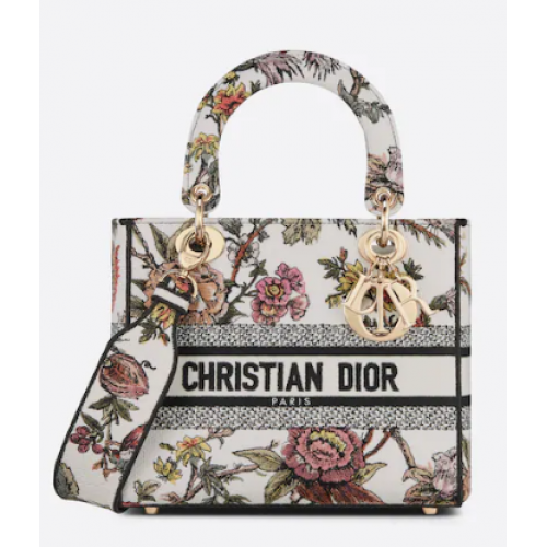 SAC DIOR MEDIUM LADY D-LITE Broderie Dior Jardin Botanique Multicolore M0565
