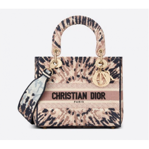 SAC DIOR MEDIUM LADY D-LITE Multicolore Cravate Dior Broderie M0565OJA