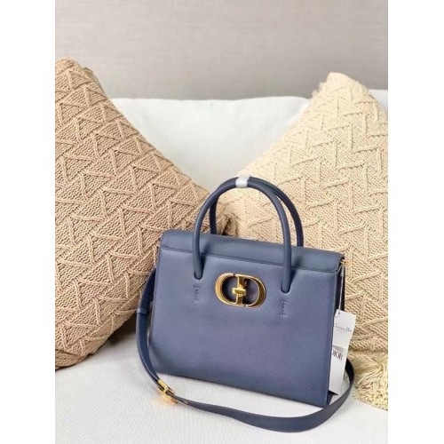DIOR MEDIUM ST HONORE TOTE Cuir de veau grainé M9321UMBA bleu