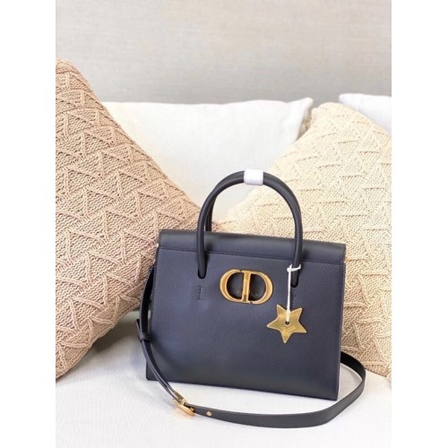 DIOR MEDIUM ST HONORE TOTE Cuir de veau grainé M9321UMBA bleu foncé