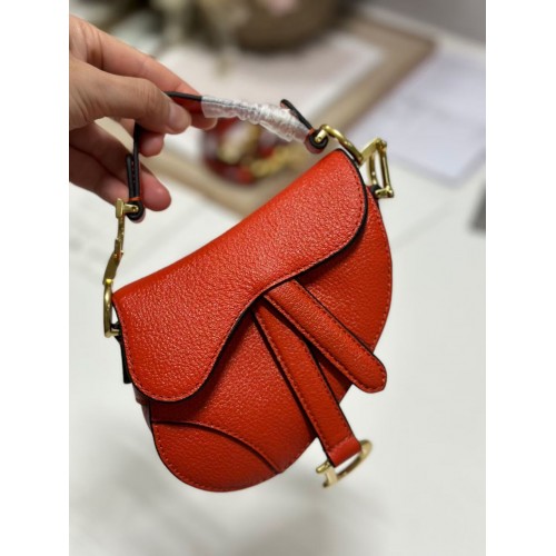 DIOR MICRO SAC DE SELLE Cuir de chèvre antique S5685CC orange