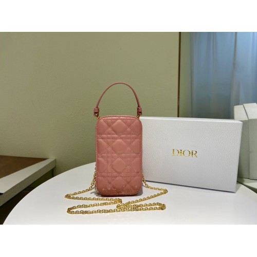 DIOR MINI BOBBY BAG Agneau Cannage Dégradé C0955 rose