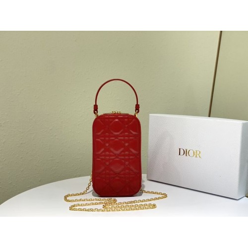 DIOR MINI BOBBY BAG Agneau Cannage Dégradé C0955 rouge
