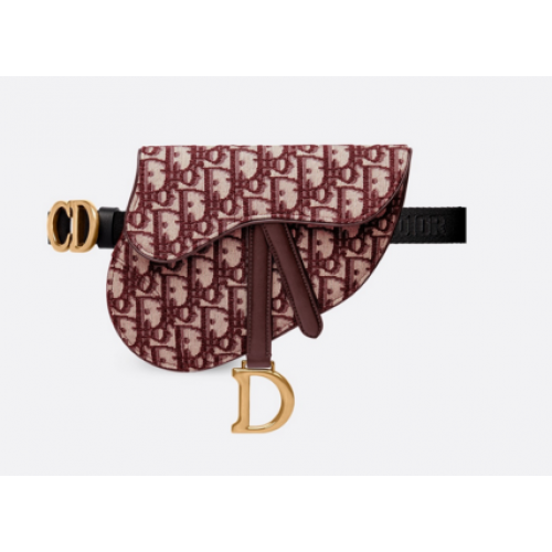 SAC BANANE DIOR OBLIQUE SADDLE S5632CTZQ bordeaux